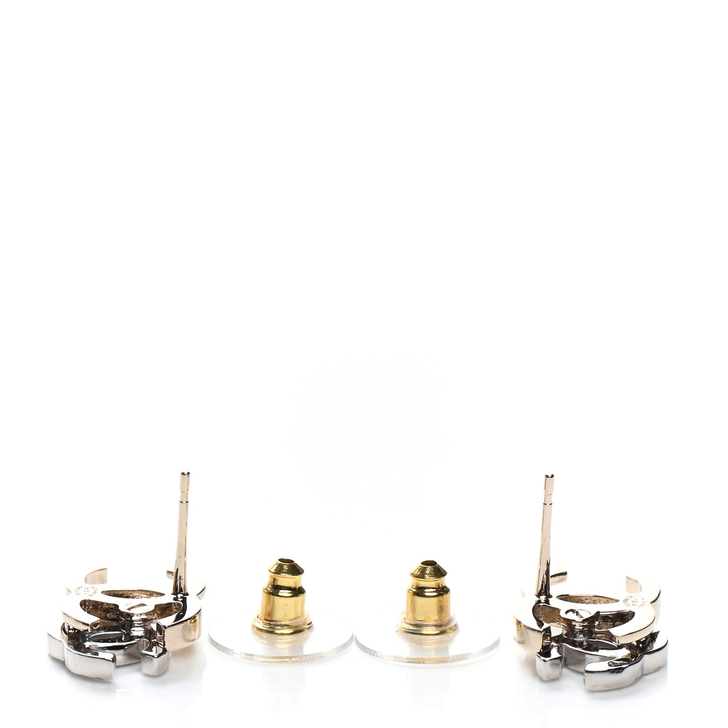 Crystal Double CC Earrings Gold Silver