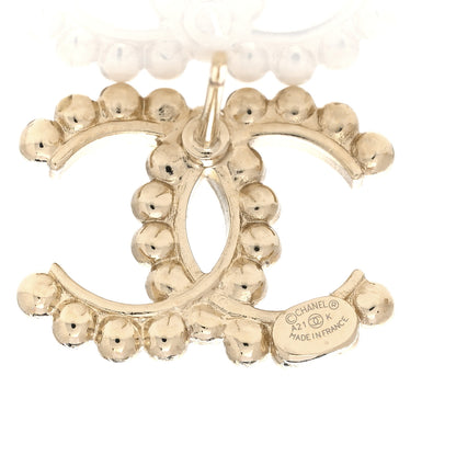 Chanel Crystal Mini CC Earrings Gold 4 of 4