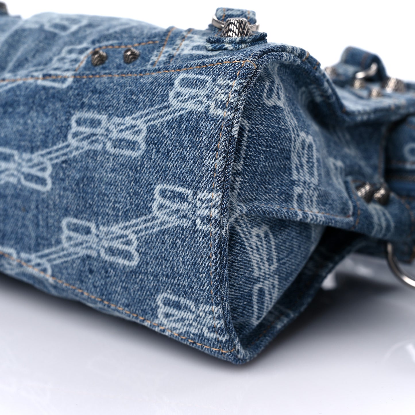Denim BB Monogram Neo Cagole Handbag XS Blue