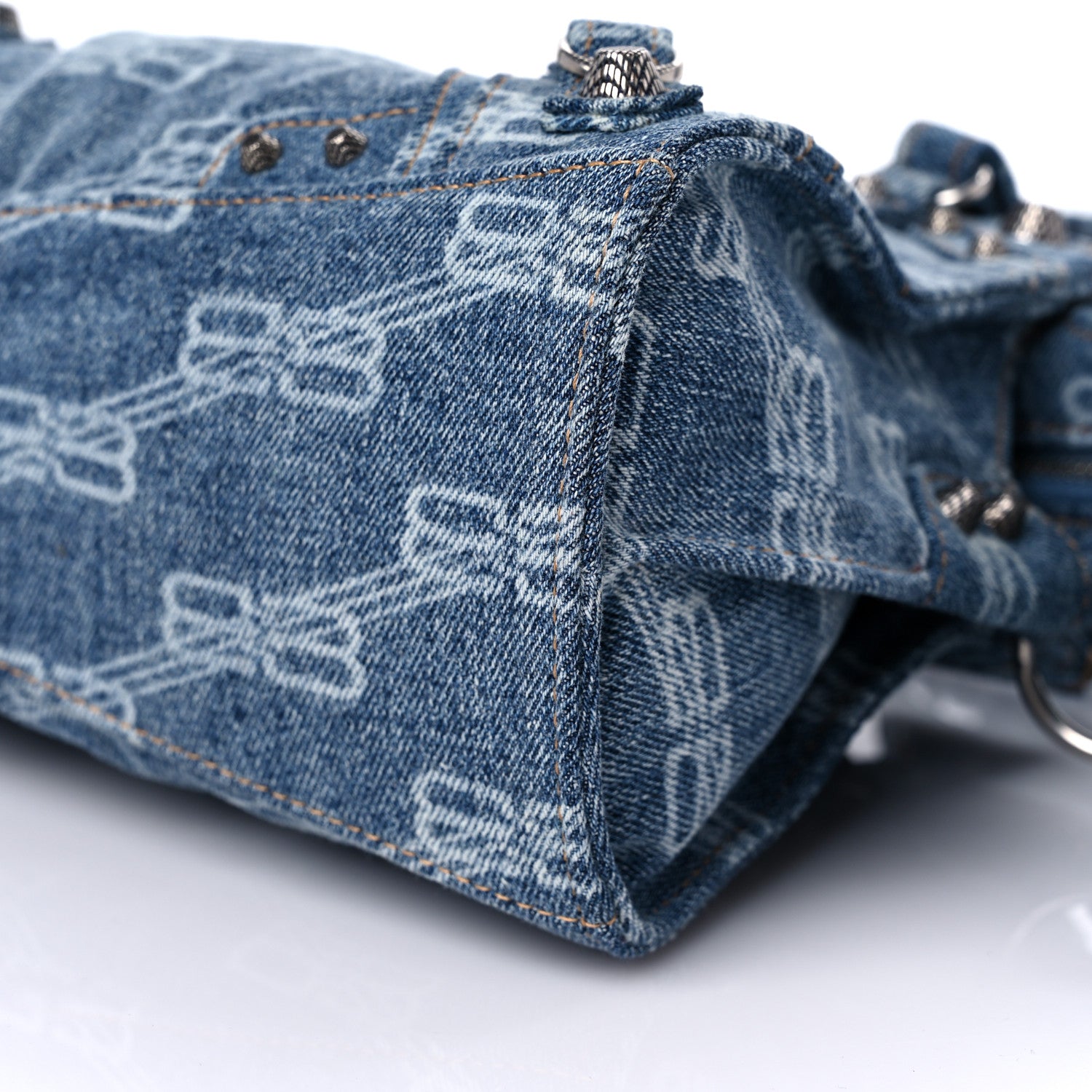 Balenciaga Denim BB Monogram Neo Cagole Handbag XS Blue 9 of 9