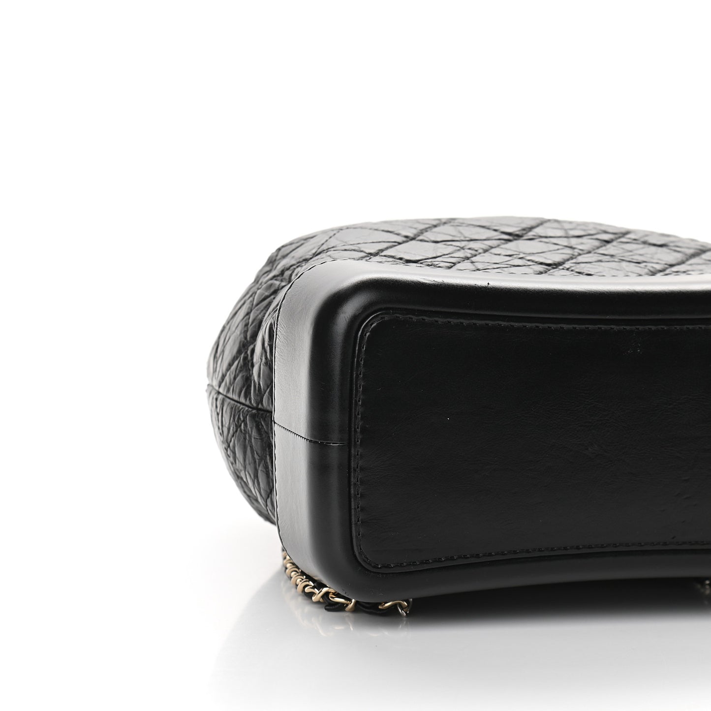 Aged Calfskin Quilted Gabrielle Backpack Black