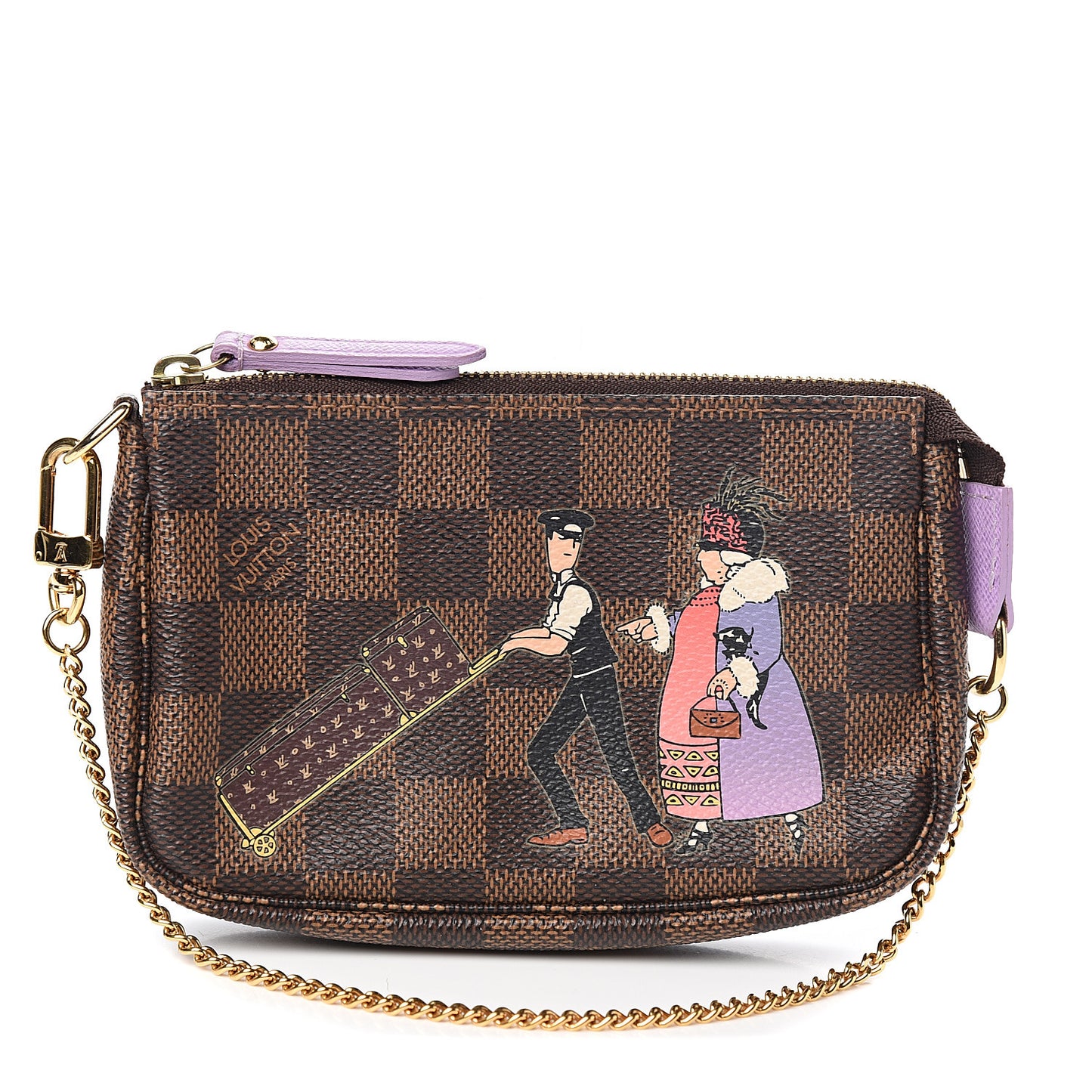 Damier Ebene Illustre Mini Pochette Accessories Violet