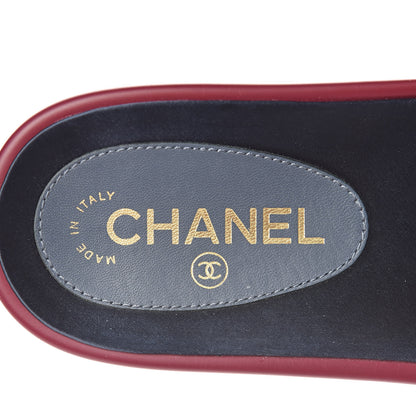Chanel Satin Chain Flat Sandals 39 Dark Fuchsia 8 of 10