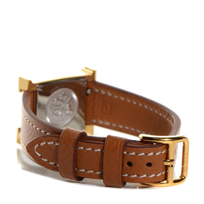 Hermes Stainless Steel Epsom 21mm Heure H Hour Quartz Watch Gold 3 of 10
