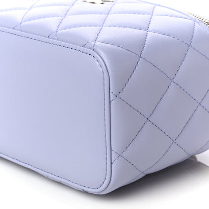 Chanel Lambskin Quilted Small Top Handle Vanity Case With Chain Light Purple 10 of 11