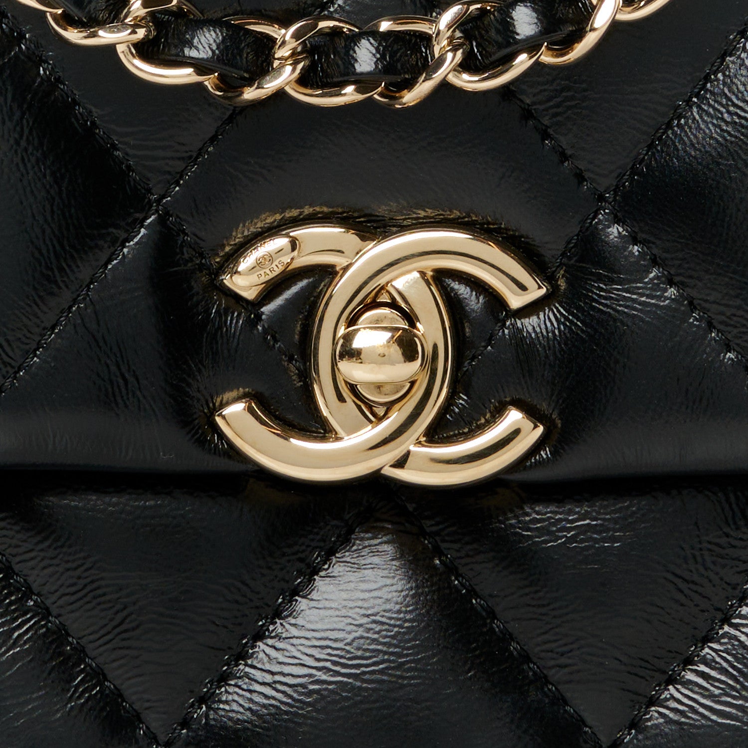 Chanel Shiny Lambskin Quilted Mini Coco Trip Flap Bag Black 15 of 19