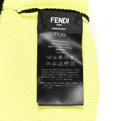 Fendi Wool Beanie M Black Fluo Yellow 4 of 4