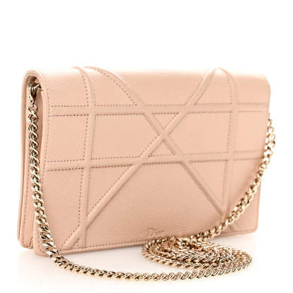 Christian Dior Grained Calfskin Diorama Wallet on Chain Pouch Nude 3 of 10