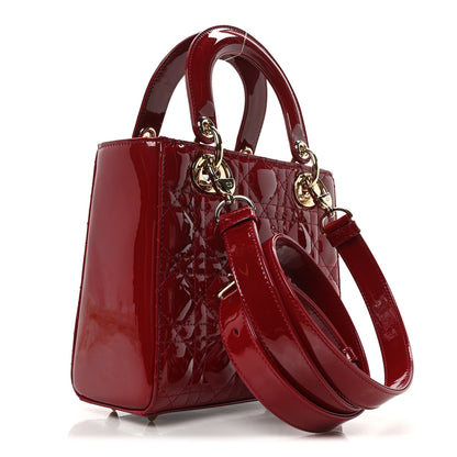 Christian Dior Patent Cannage Small Lady Dior Cherry Red 3 of 9
