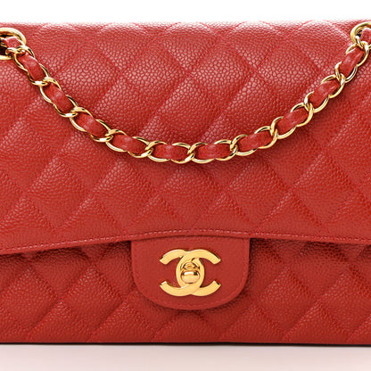 Chanel Caviar Quilted Medium Double Flap Red 9 of 14