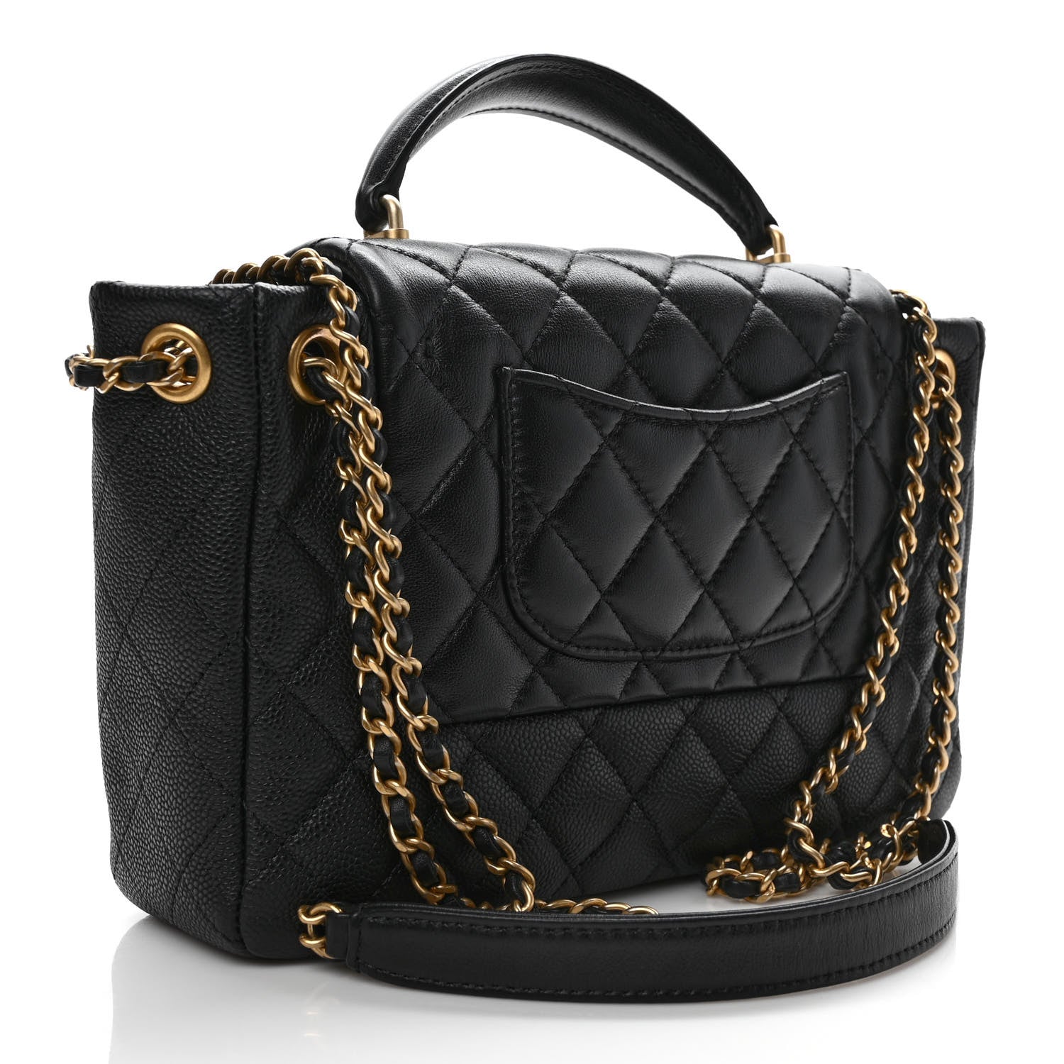 Chanel Caviar Calfskin Quilted Small Top Handle Flap Black 3 of 10