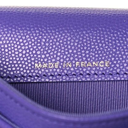Chanel Caviar Quilted Flap Card Holder Wallet Purple 6 of 9