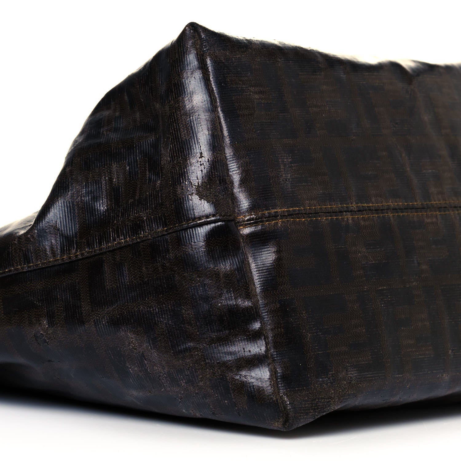 Fendi Zucca Spalmati Matrioska Large Roll Tote Tobacco Black 8 of 17