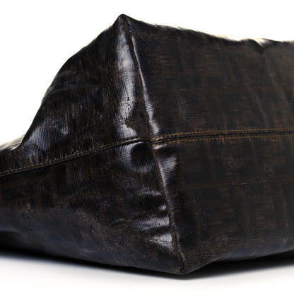 Fendi Zucca Spalmati Matrioska Large Roll Tote Tobacco Black 8 of 17