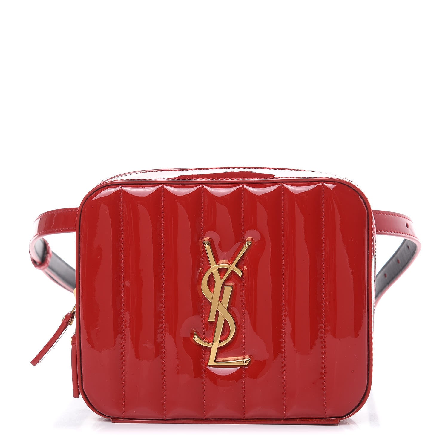 Saint Laurent Patent Matelasse Vicky Monogram Belt Bag Red 1 of 8