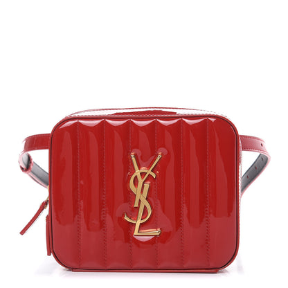 Saint Laurent Patent Matelasse Vicky Monogram Belt Bag Red 1 of 8