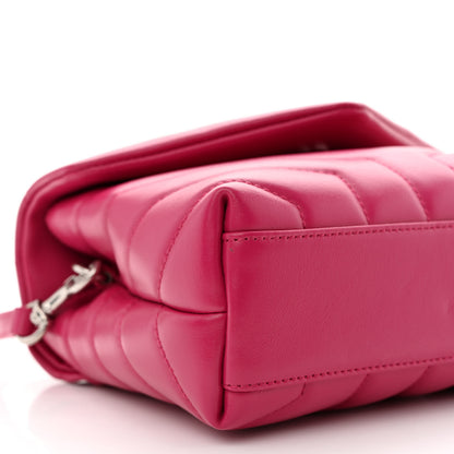 Saint Laurent Calfskin Y Quilted Monogram Toy Loulou Crossbody Bag Freesia 9 of 10