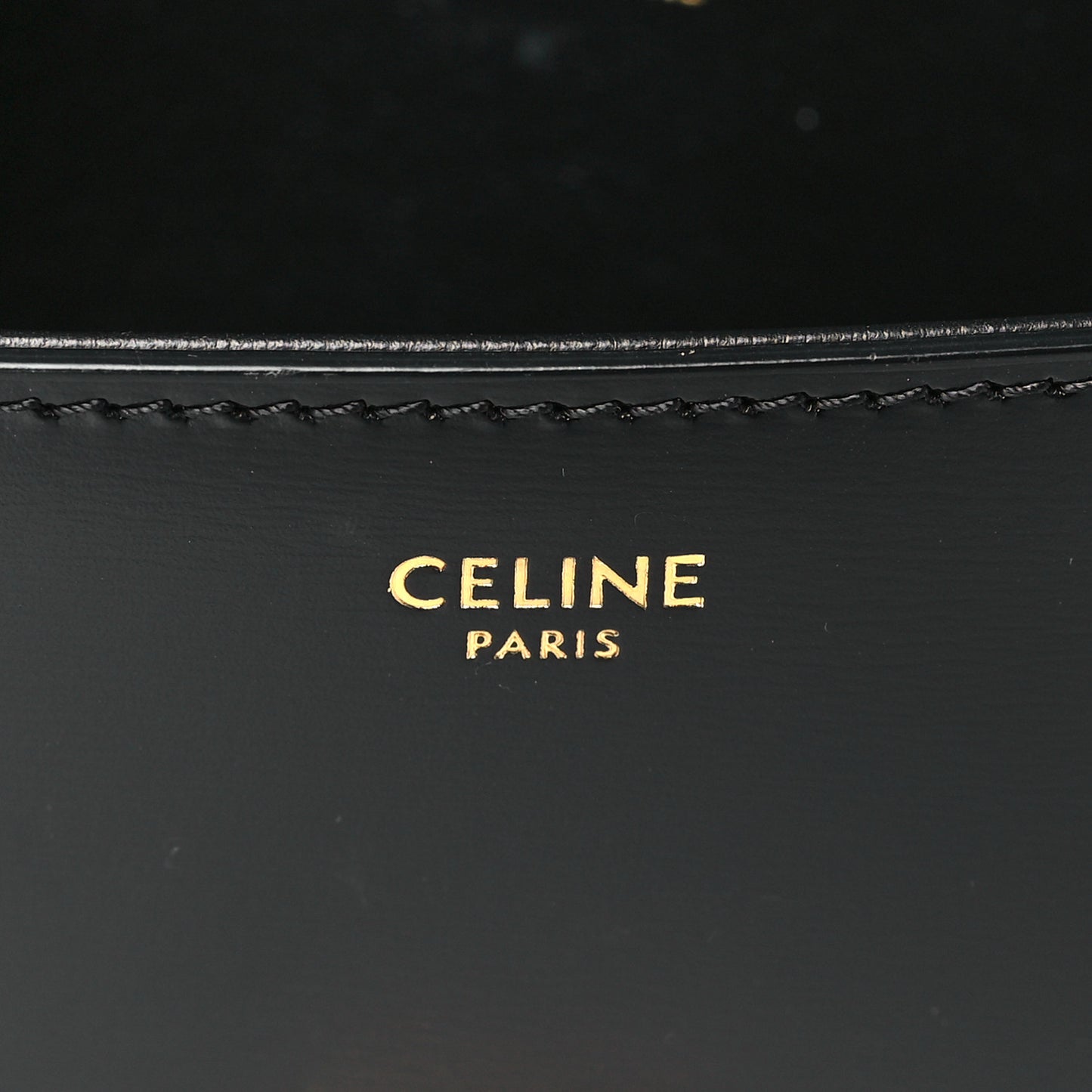 Shiny Calfskin Triomphe Shoulder Bag Black