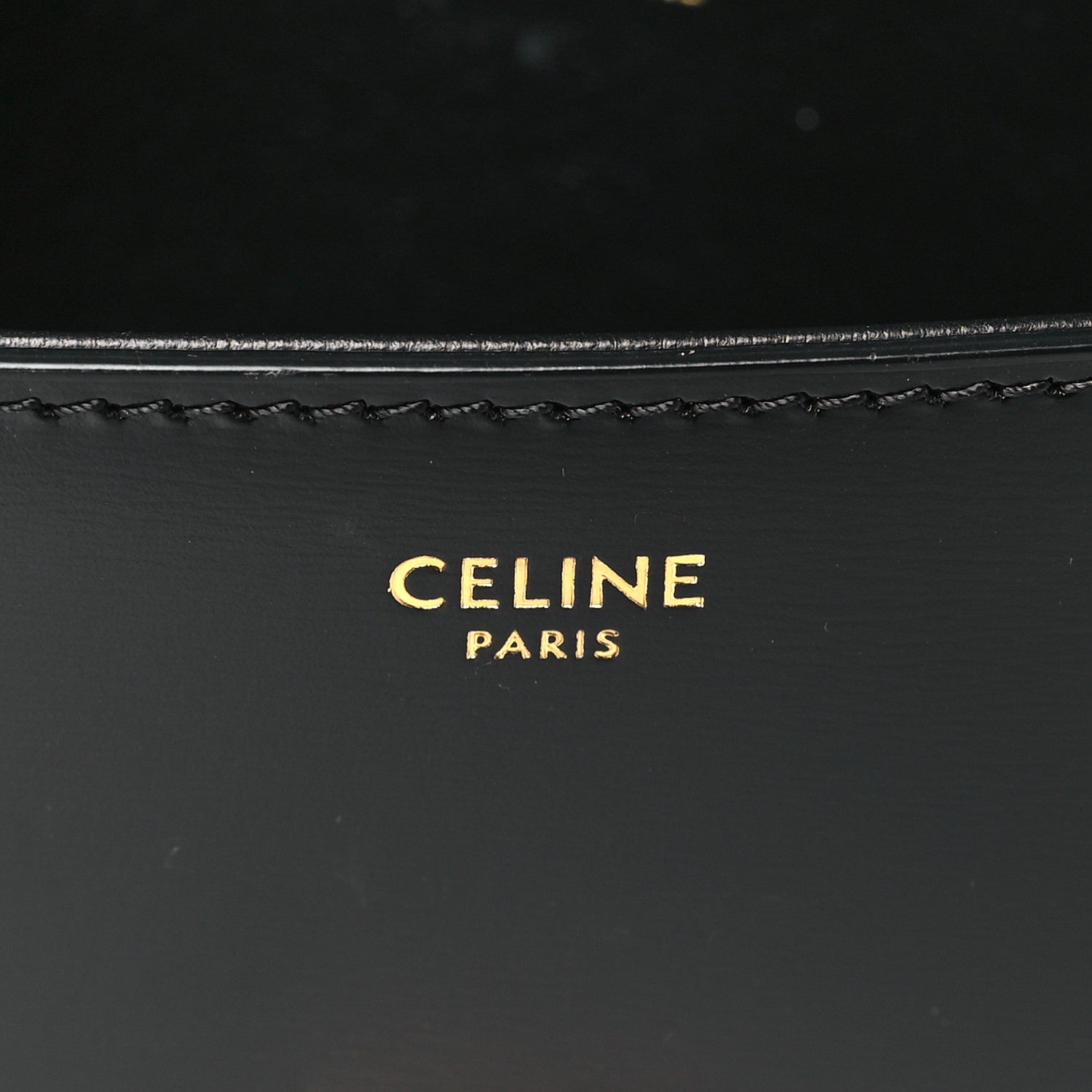 Celine Shiny Calfskin Triomphe Shoulder Bag Black 6 of 10