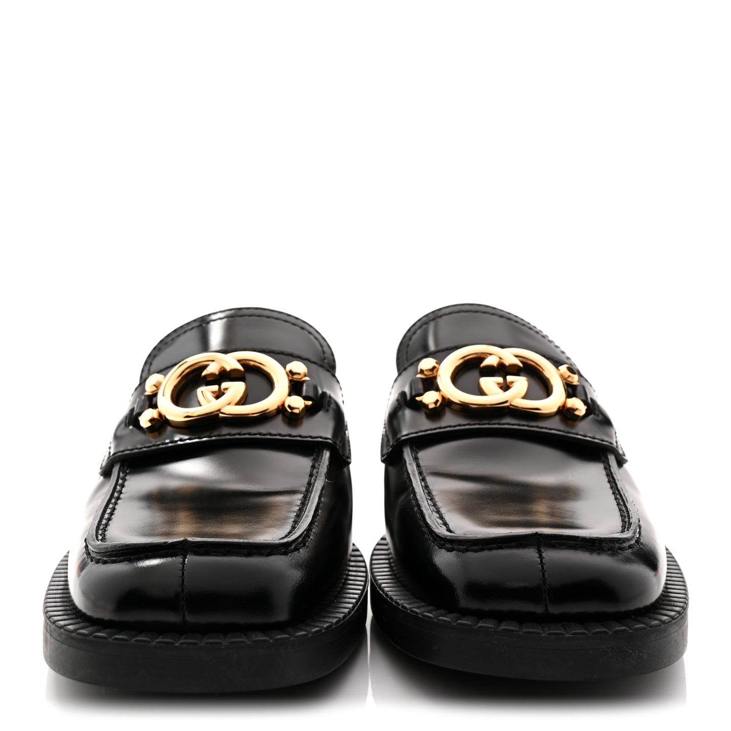 Spice Lux Womens Interlocking G Slippers 40 Black