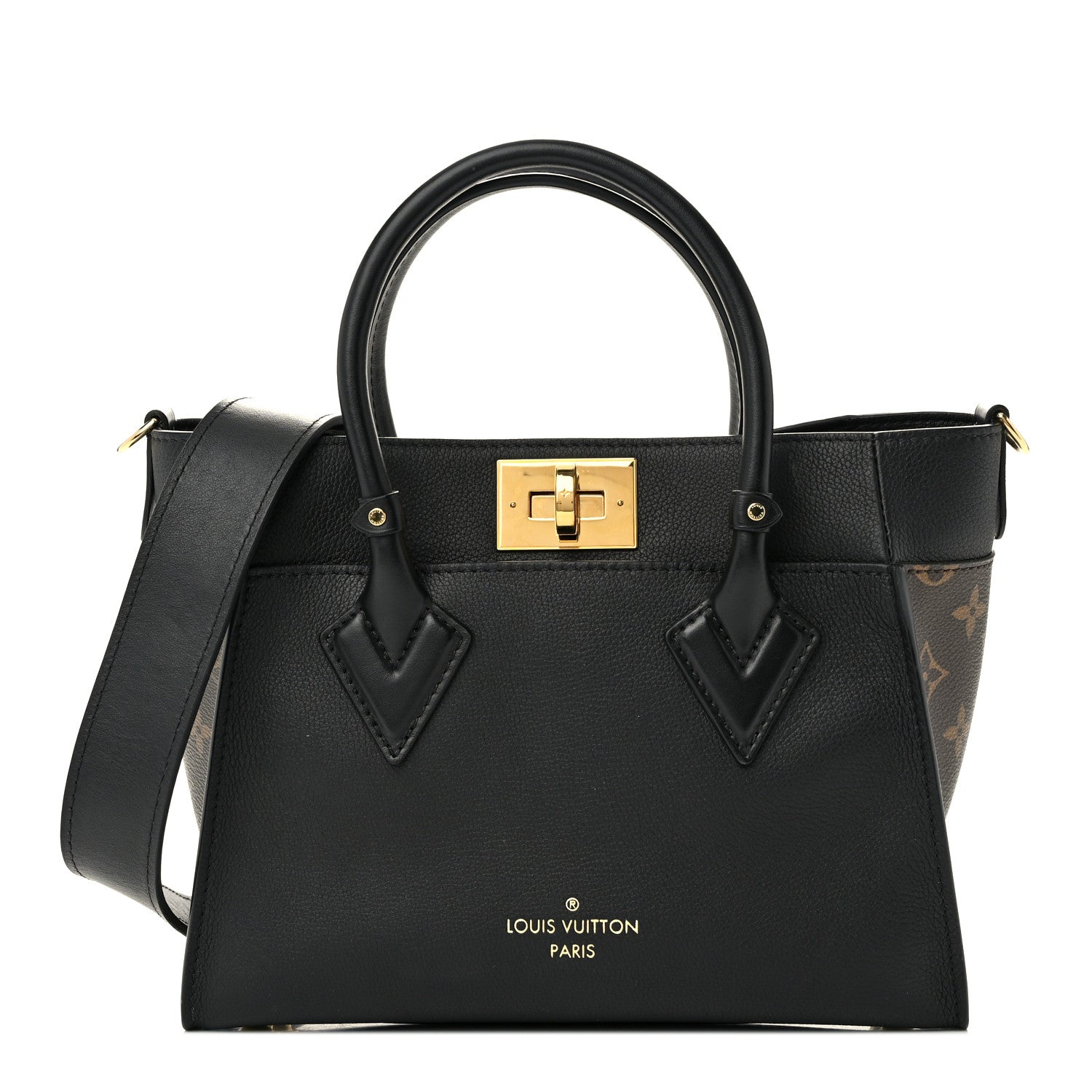 Louis Vuitton Calfskin Monogram On My Side PM Black 1 of 9