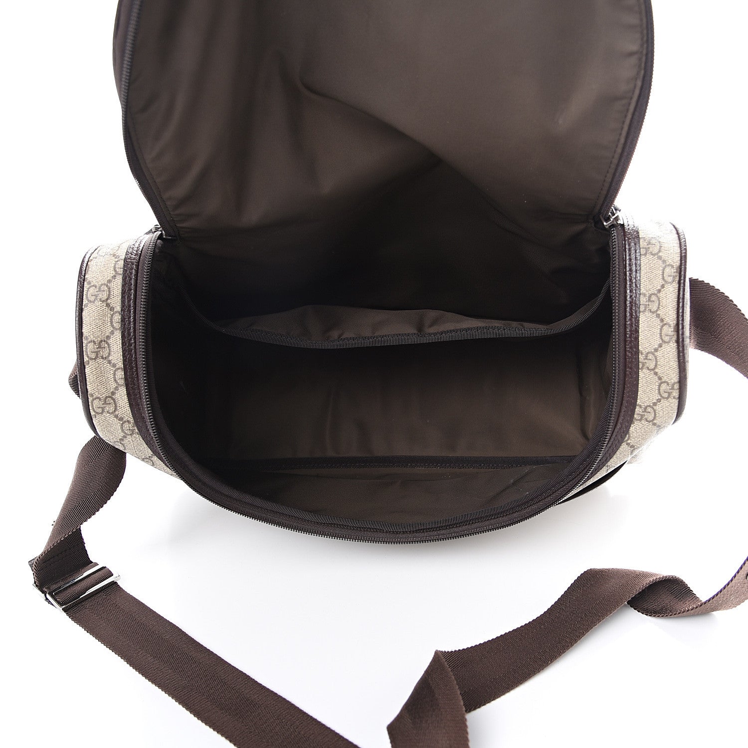 Gucci GG Supreme Monogram Selleria Calfskin Large Diaper Bag Beige Ebony Cocoa Dark Chocolate 5 of 12