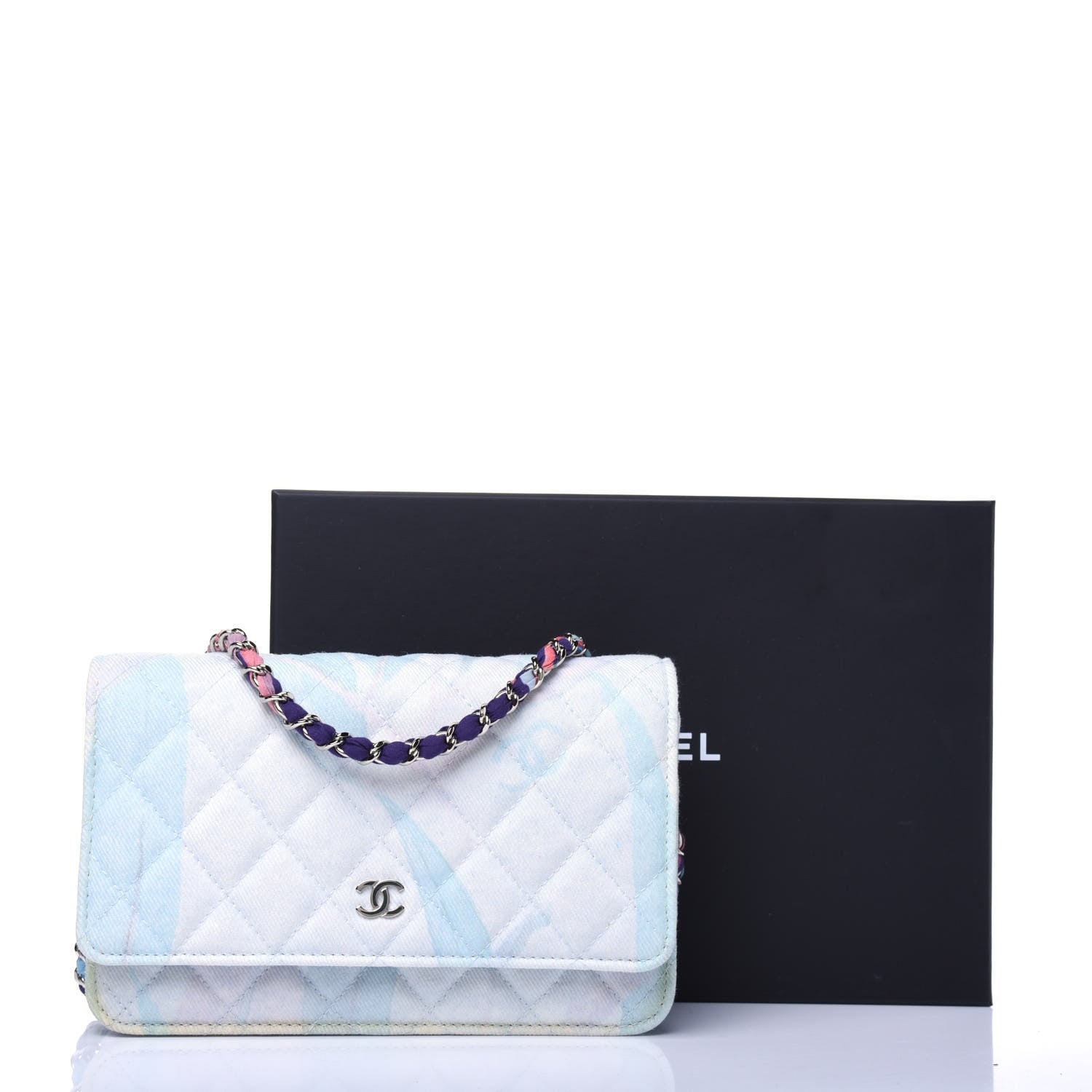 Chanel Canvas Quilted Jungle Jeans Wallet on Chain WOC Multicolor 19 of 19