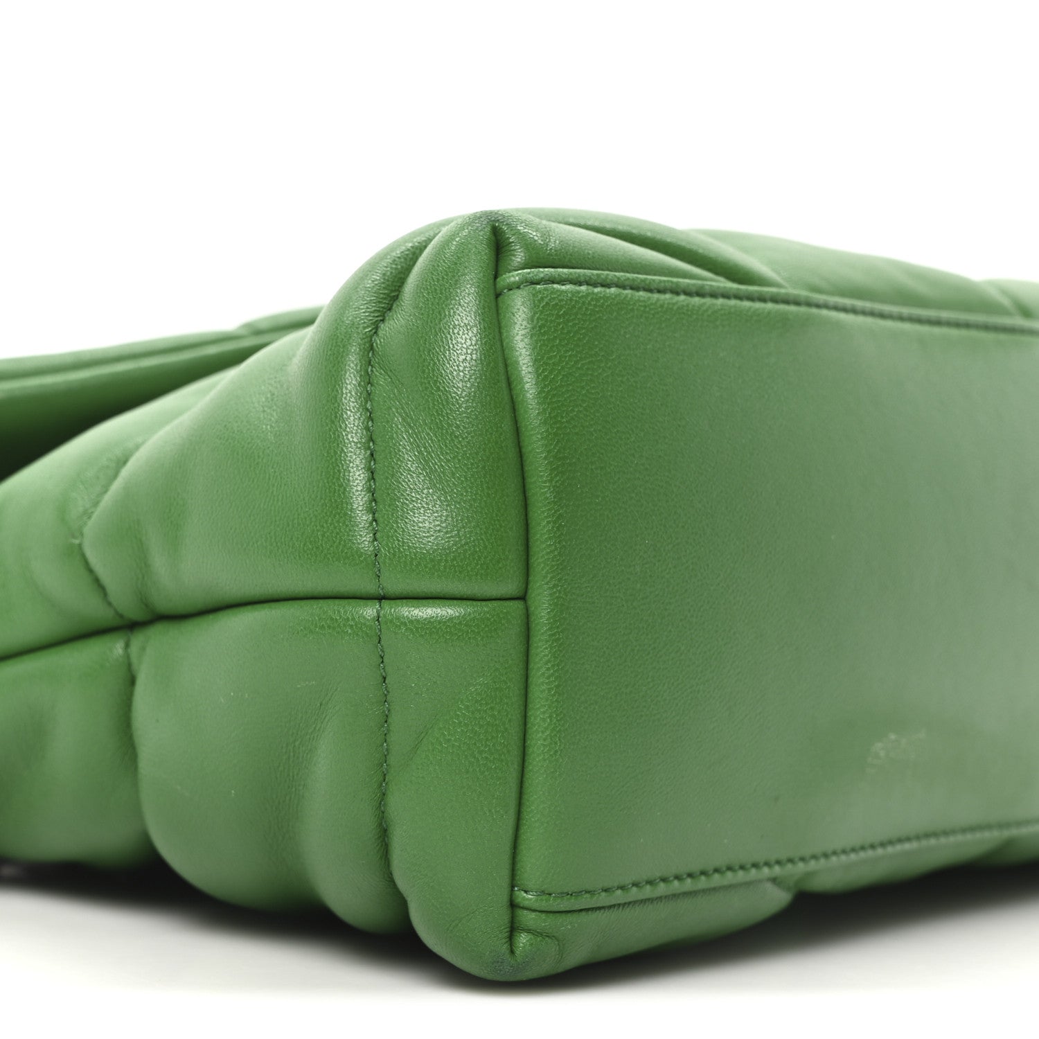 Saint Laurent Lambskin Quilted Small Loulou Puffer Monogram Chain Satchel New Vert 9 of 10