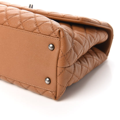 Chanel Caviar Quilted Medium Coco Handle Flap Camel 7 of 10