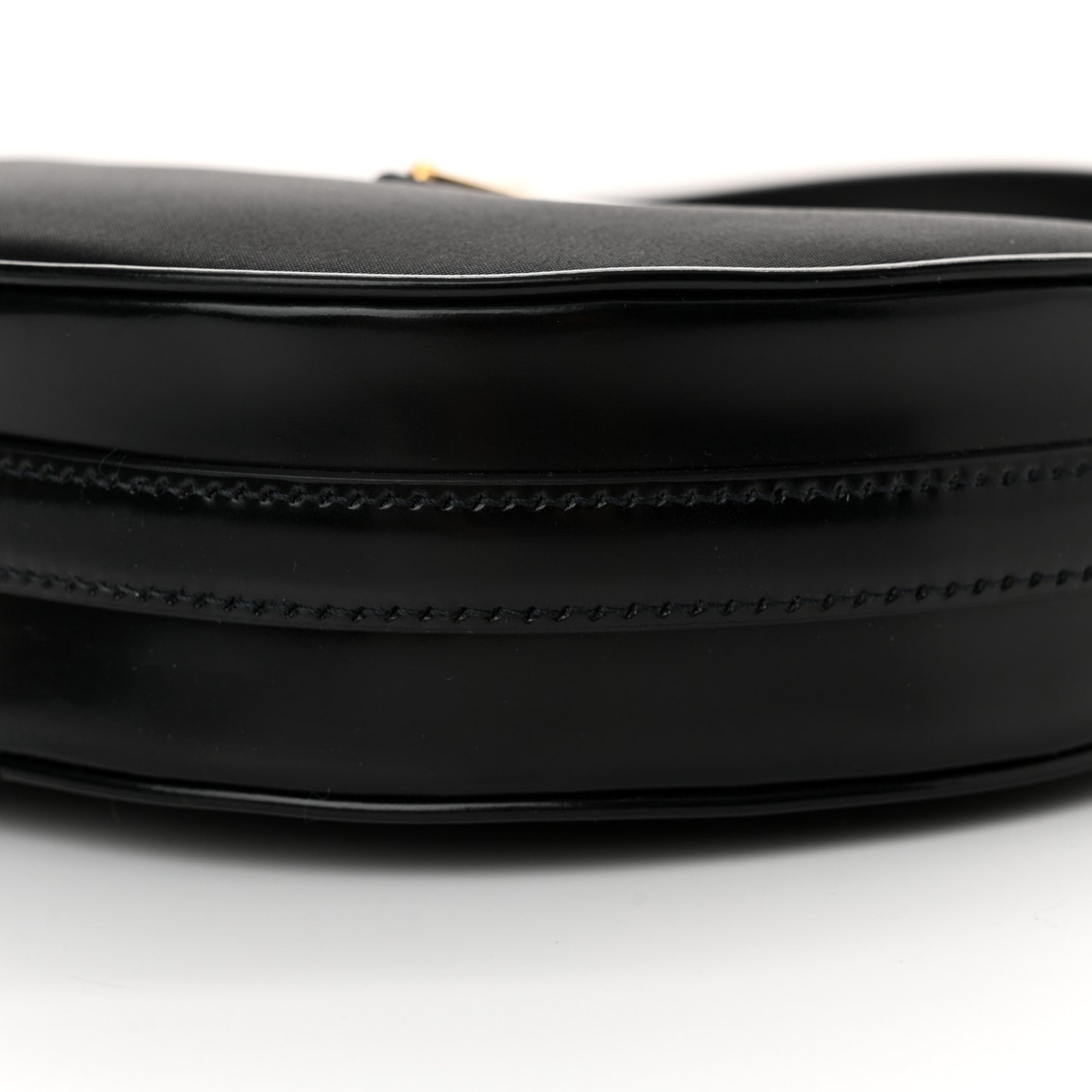 Re-Nylon Spazzolato Mini Arque Shoulder Bag Black
