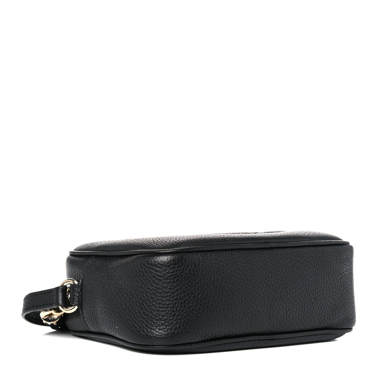 Pebbled Calfskin Small Soho Disco Bag Black