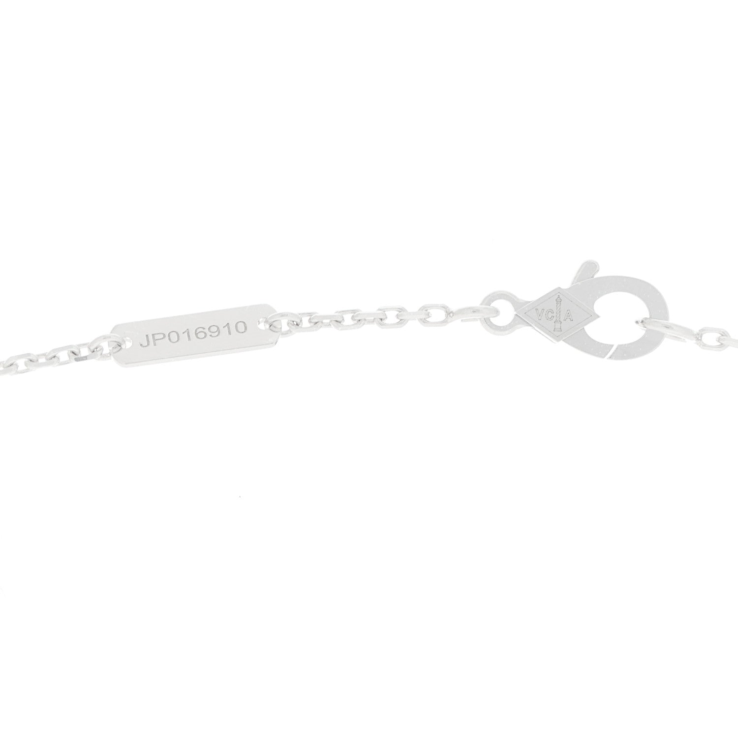 Van Cleef & Arpels 18K White Gold Mother Of Pearl Vintage Alhambra Pendant Necklace 4 of 6