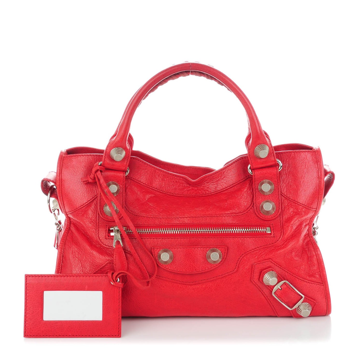 Agneau Giant 21 Silver Hardware City Rouge Coquelicot