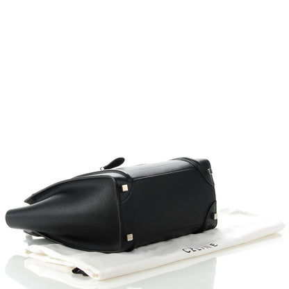 Celine Drummed Calfskin Micro Luggage Black 4 of 7