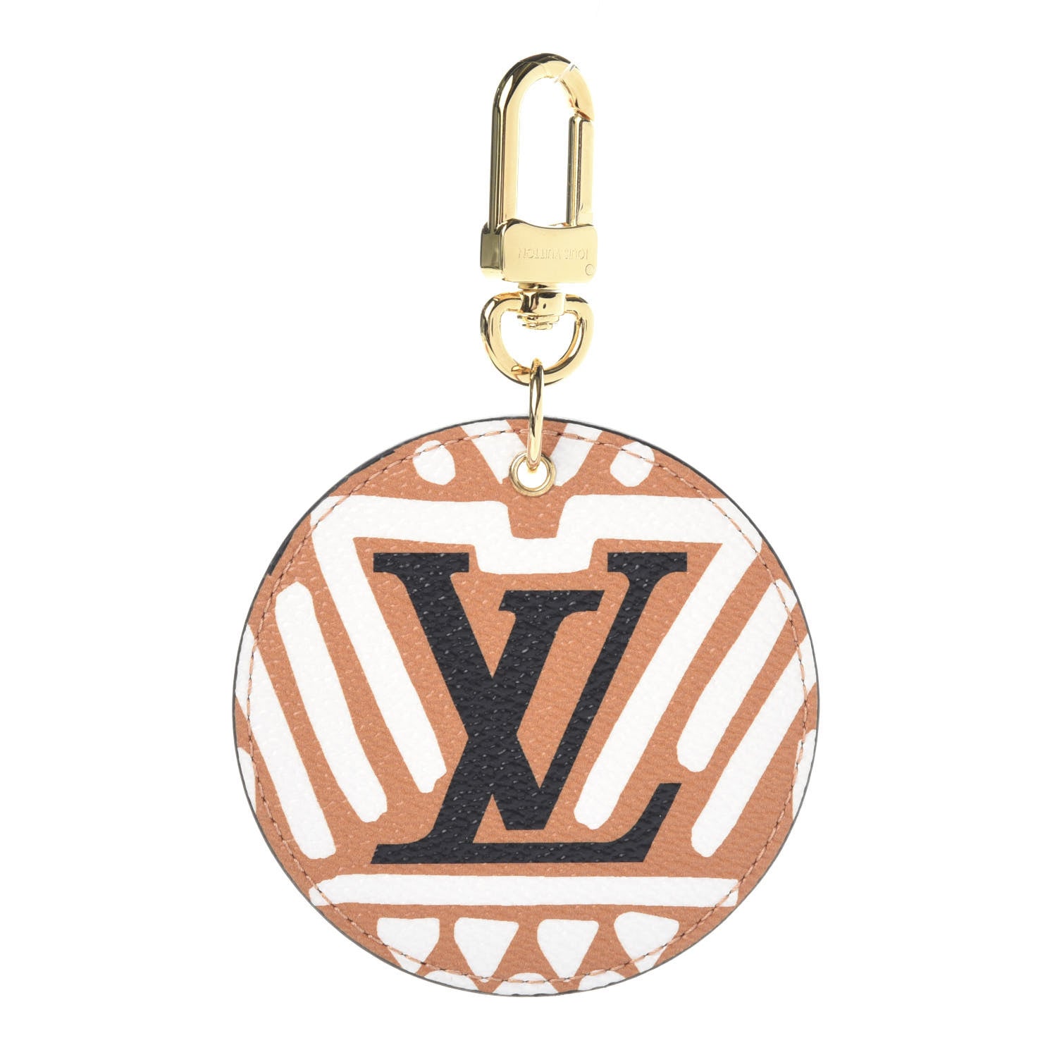 Louis Vuitton Monogram Giant Crafty Illustre Bag Charm Key Ring Creme Caramel 1 of 2
