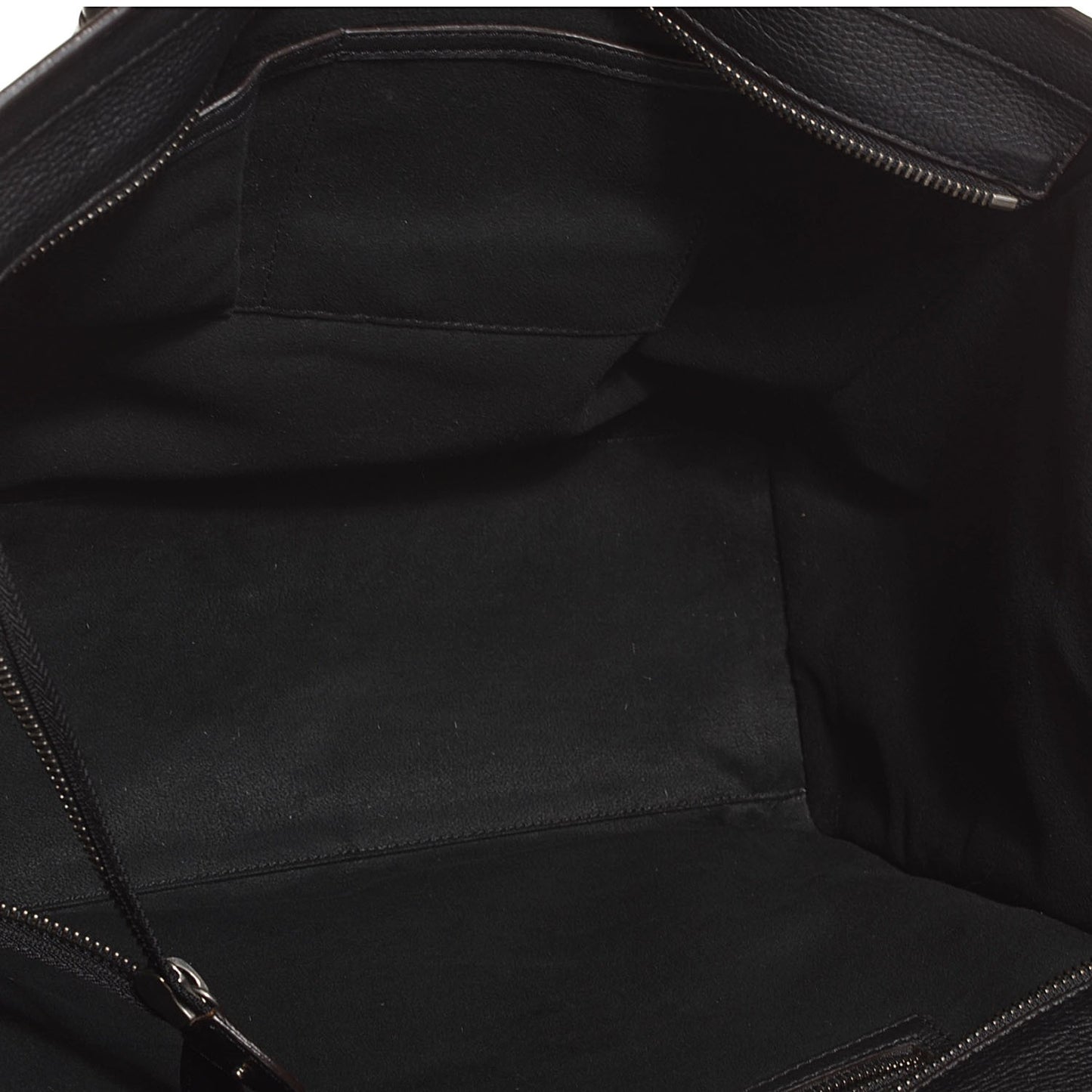 Drummed Calfskin Shoulder Luggage Black