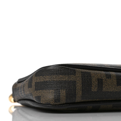 Fendi Zucca Spalmati Vitello Elite Pochette Tobacco Ebano 6 of 8