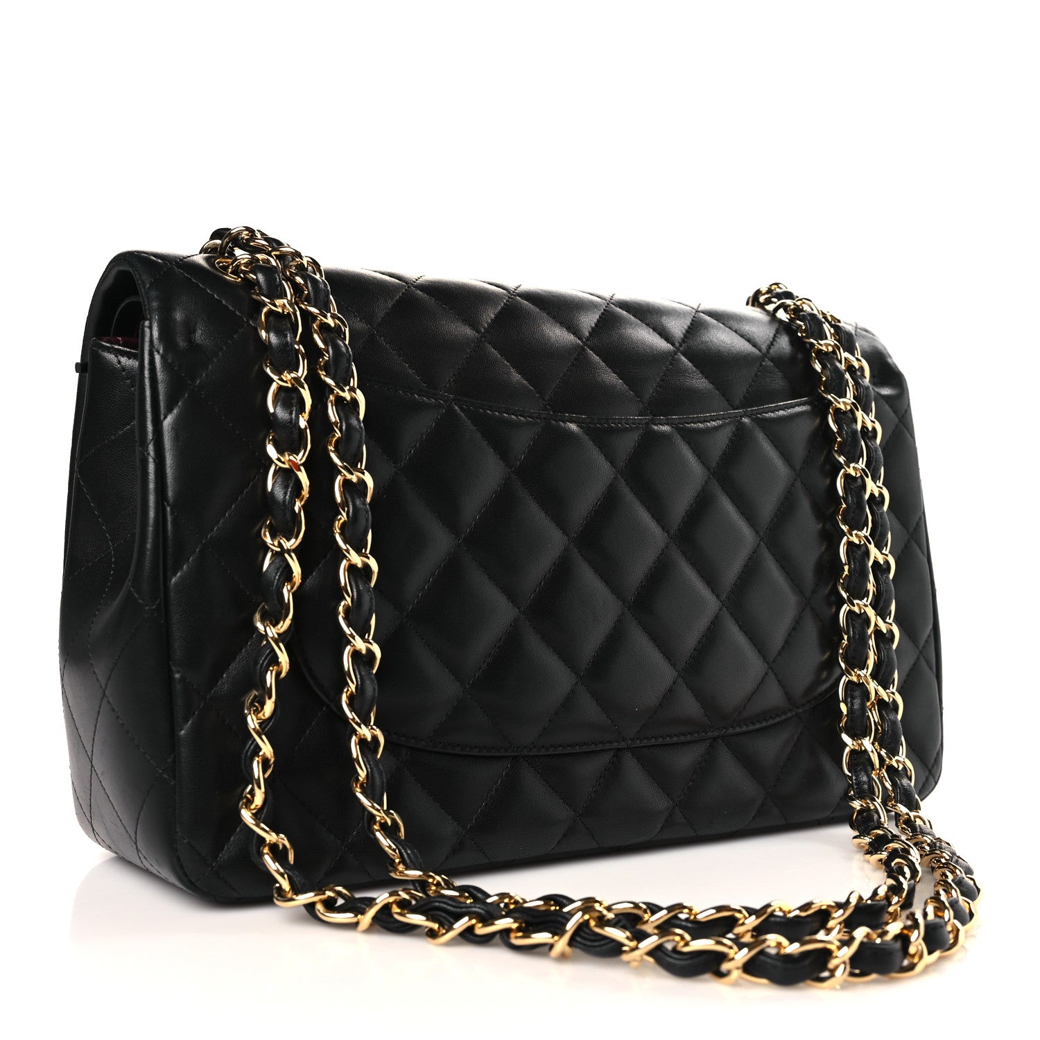 Chanel Lambskin Quilted Jumbo Double Flap Black 3 of 9