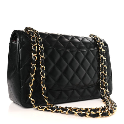 Chanel Lambskin Quilted Jumbo Double Flap Black 3 of 9