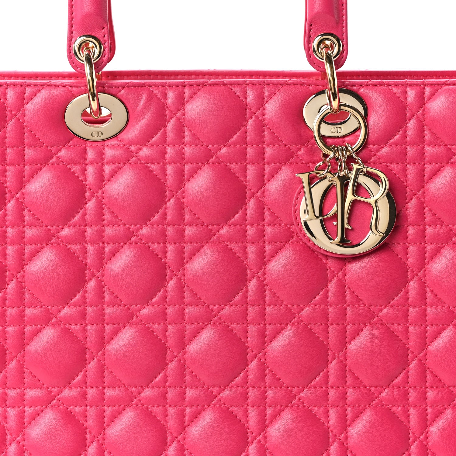 Christian Dior Lambskin Cannage Large Lady Dior Fuchsia 8 of 10