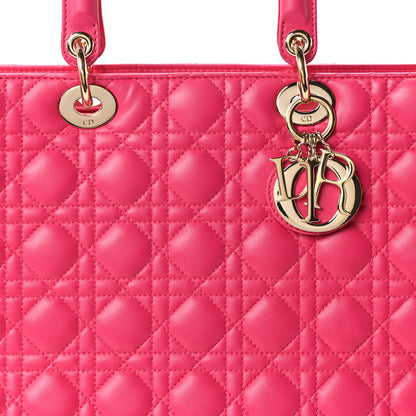 Christian Dior Lambskin Cannage Large Lady Dior Fuchsia 8 of 10