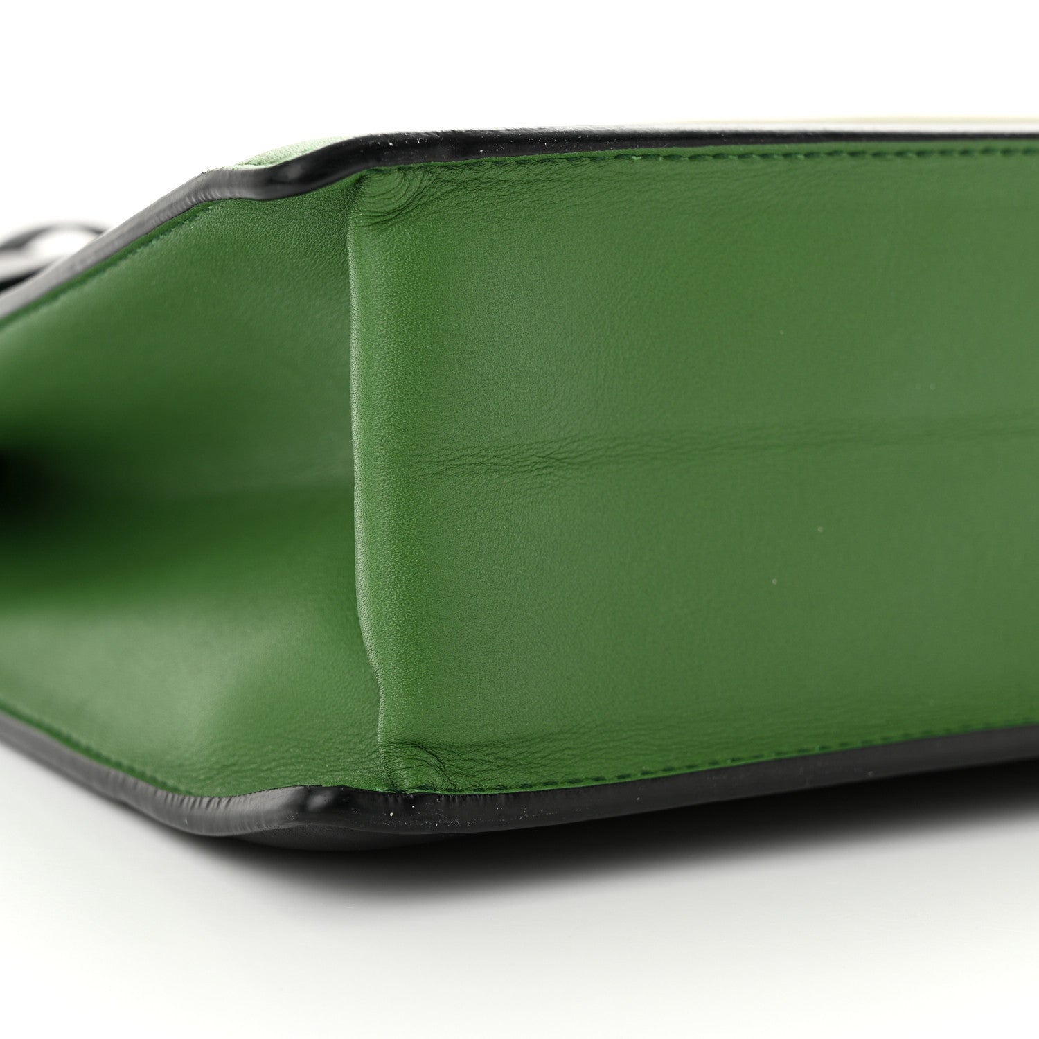 Salvatore Ferragamo Calfskin Colorblock Marisol Top Handle Shoulder Bag Black Green White 8 of 10