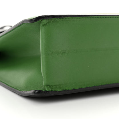 Salvatore Ferragamo Calfskin Colorblock Marisol Top Handle Shoulder Bag Black Green White 8 of 10
