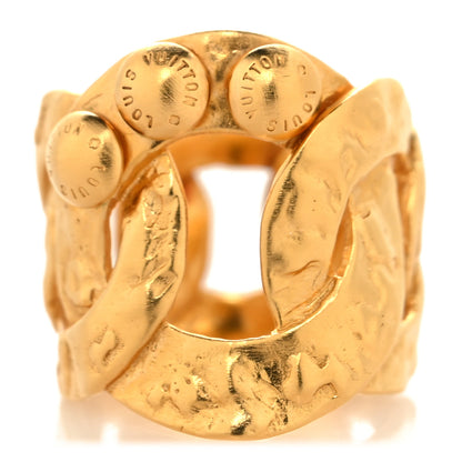 Louis Vuitton Martele Ring 56 7.5 Gold 1 of 4