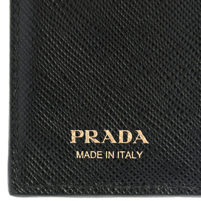 Prada Saffiano Greche Bi-Fold Wallet Black Rosso 6 of 7