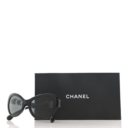 Chanel Acetate Glass Pearls Cat Eye Sunglasses 5443-H Black 9 of 9