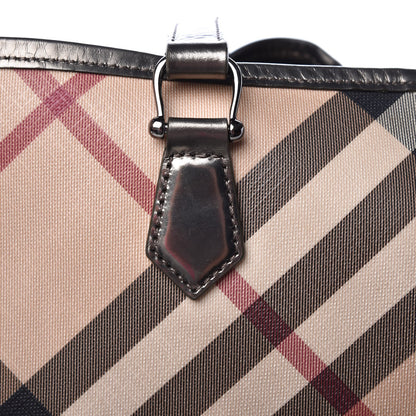 Burberry Patent Supernova Check Stanton Tote Dark Nickel 22 of 24