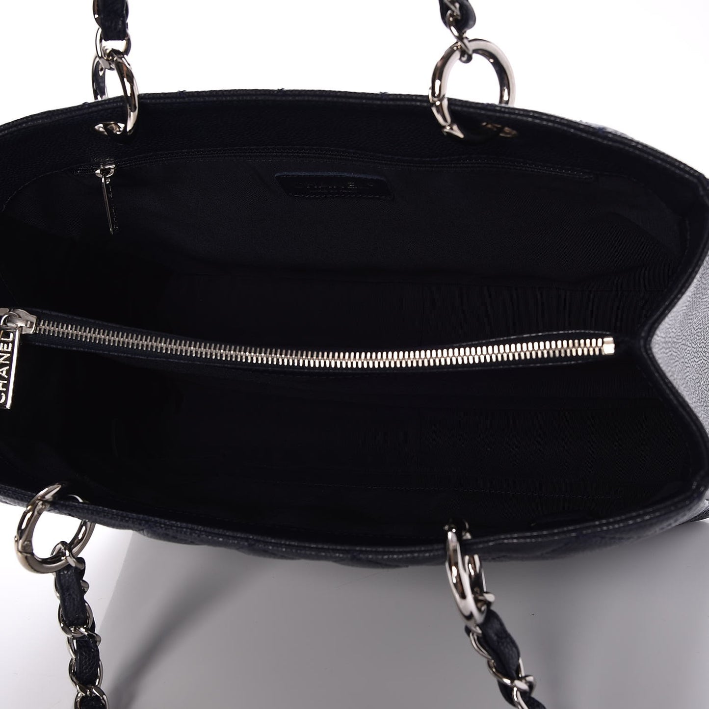 Caviar Quilted Grand Shopping Tote GST Dark Navy Blue