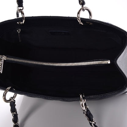 Chanel Caviar Quilted Grand Shopping Tote GST Dark Navy Blue 5 of 9