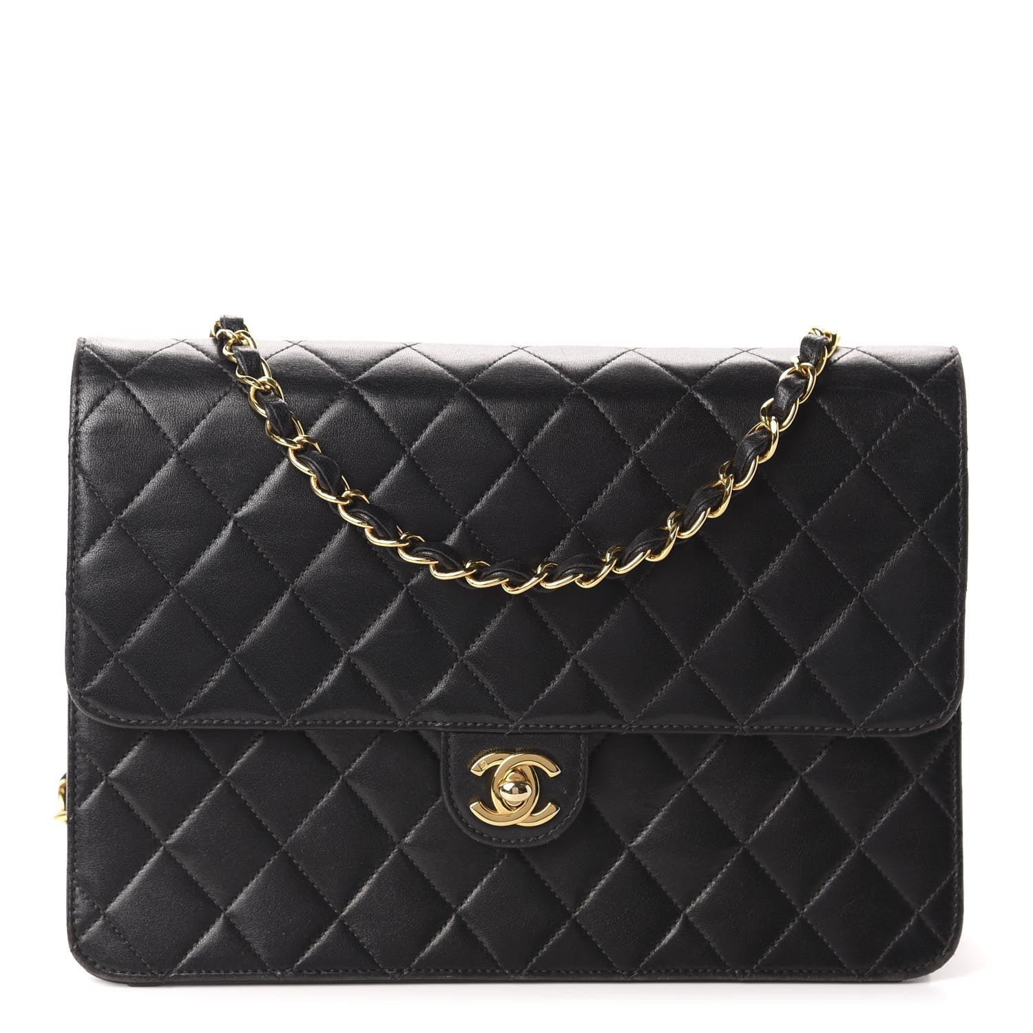 Chanel Lambskin Quilted Jumbo Single Flap Black 1 of 14